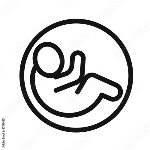 Embryo Child icon black and white vector sign