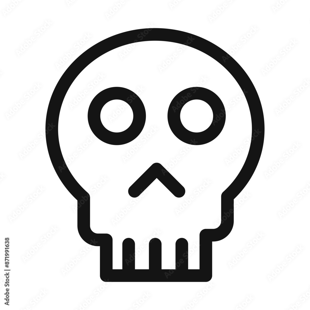 Evil skull icon black and white vector sign Evil skull icon black and white vector sign