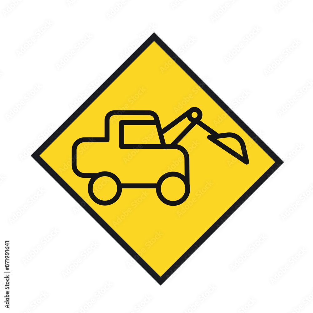 Excavator Icon black and white vector sign Excavator Icon black and white vector sign