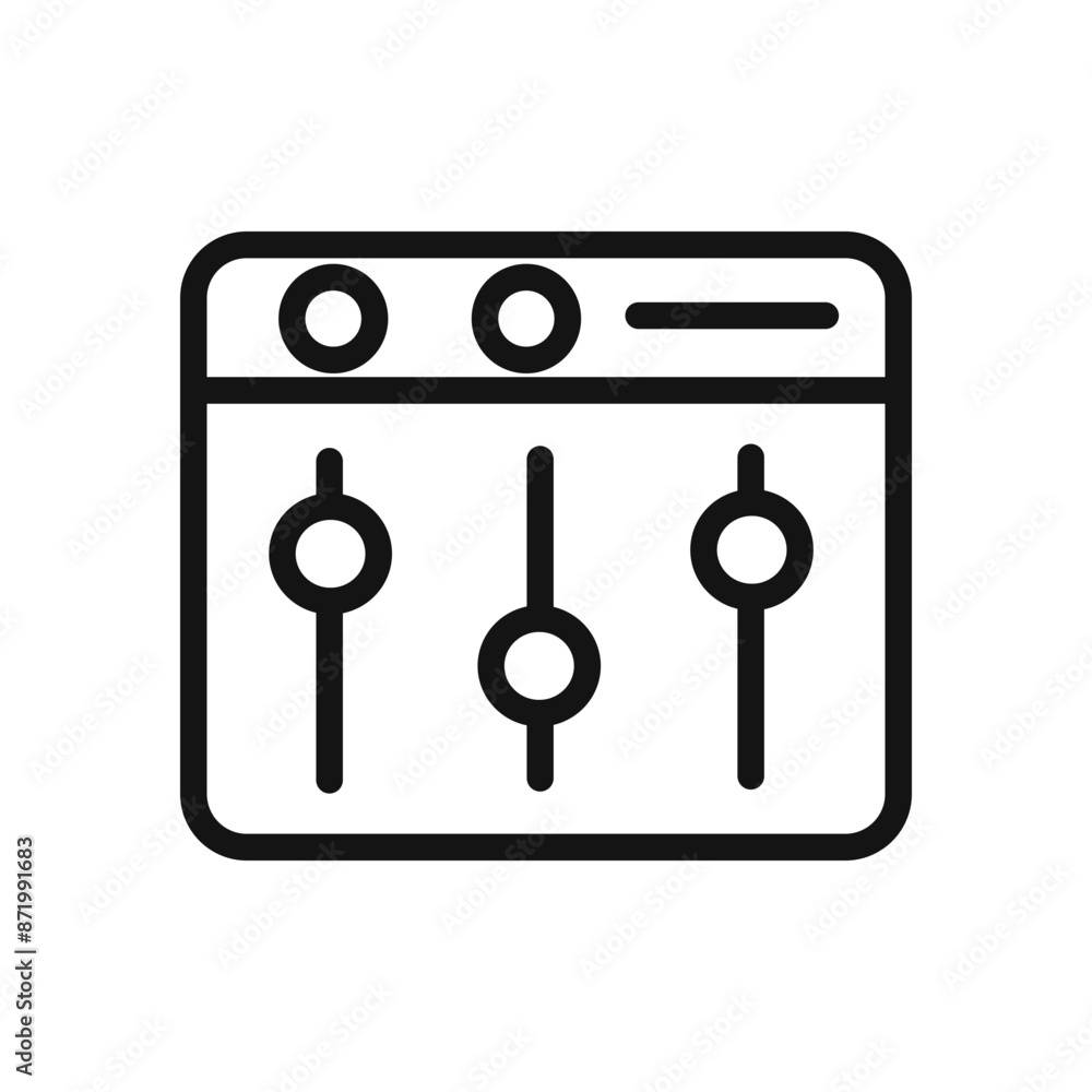 Sound mixer icon black and white vector sign Sound mixer icon black and white vector sign