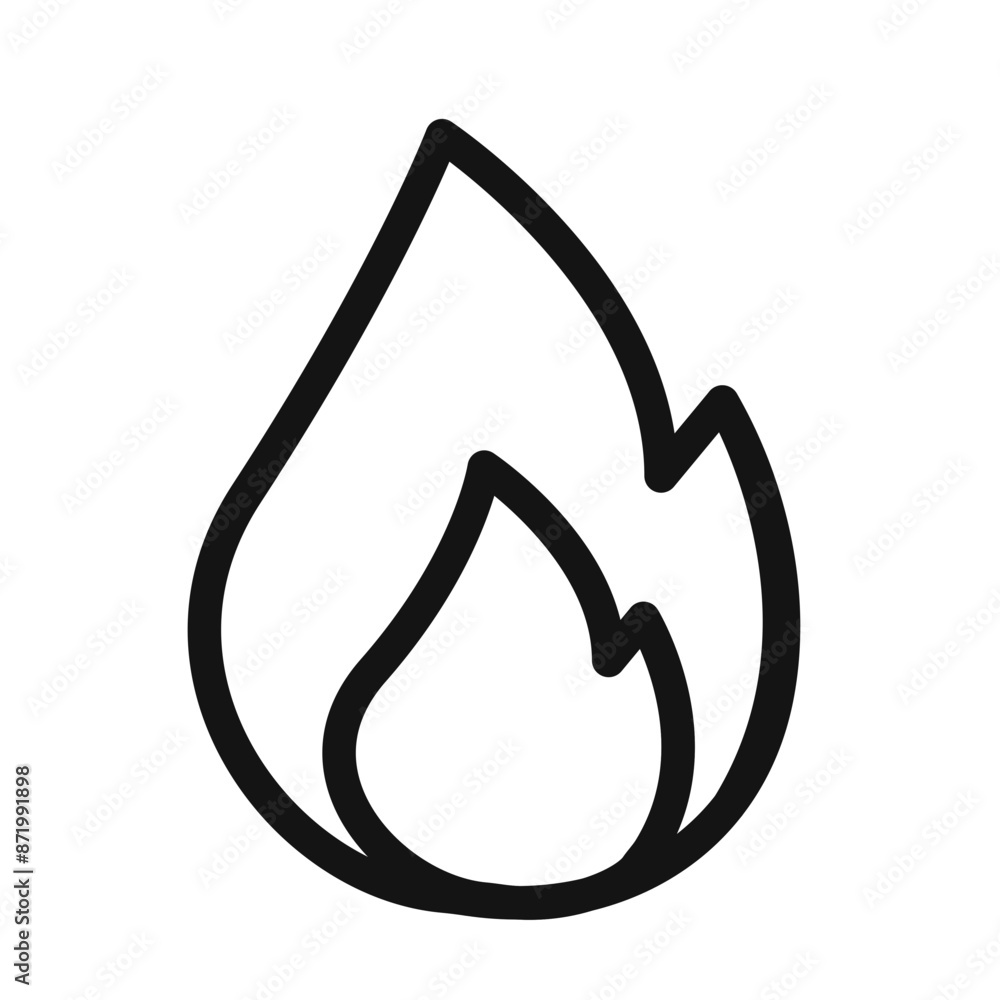 Flame fire icon black and white vector sign Flame fire icon black and white vector sign