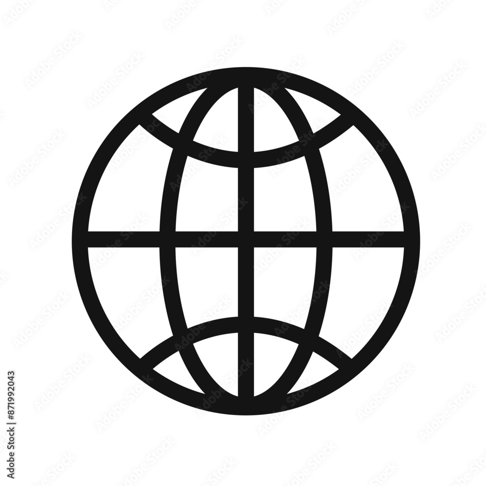 globe icon black and white vector sign globe icon black and white vector sign