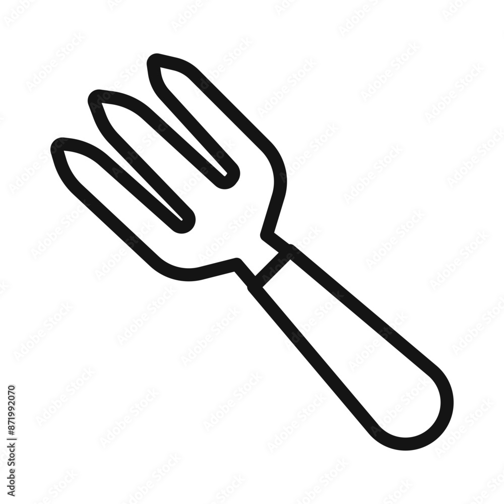 Garden fork icon black and white vector sign Garden fork icon black and white vector sign