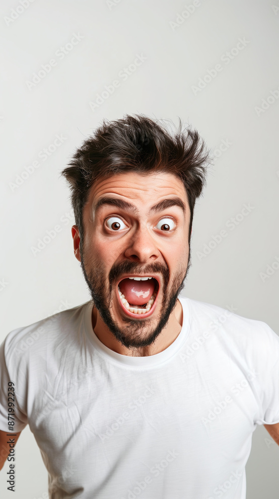 portrait of a man surprised, shocked and happy portrait of a man surprised, shocked and happy