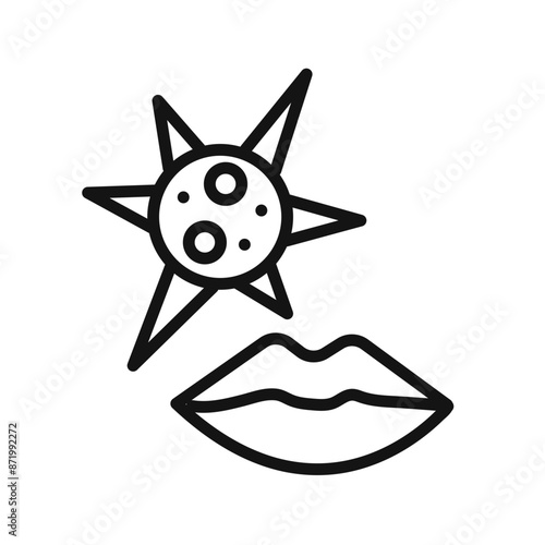 Herpes virus icon black and white vector sign