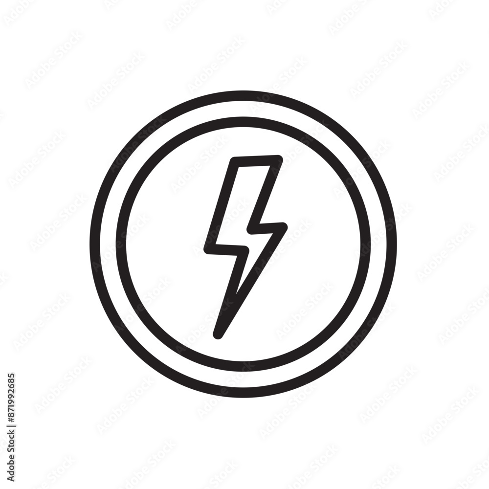 Lightning power charge icon black and white vector sign Lightning power charge icon black and white vector sign