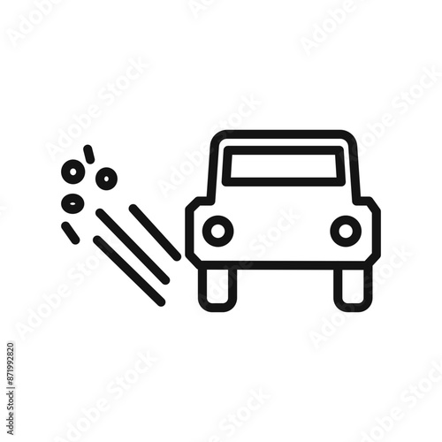Loose chippings roadworks sign icon black and white vector sign