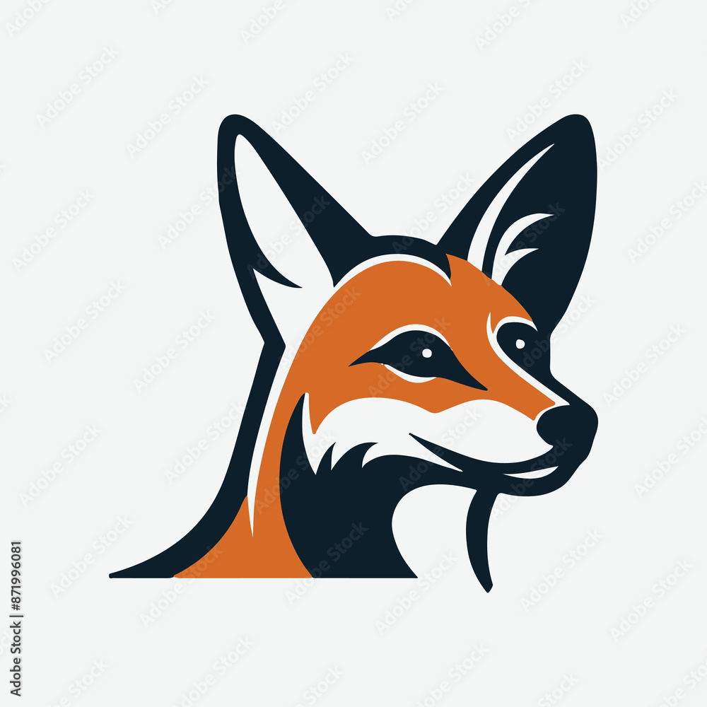 Fototapeta premium Majestic Jackal Silhouette Logo: Emblem of Elegance and Wilderness