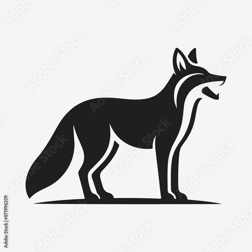 Majestic Jackal Silhouette Logo: Emblem of Elegance and Wilderness