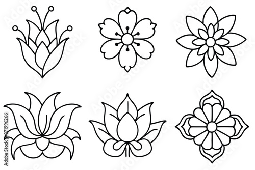 Floral Line Art Elegant flower sketches with finesse