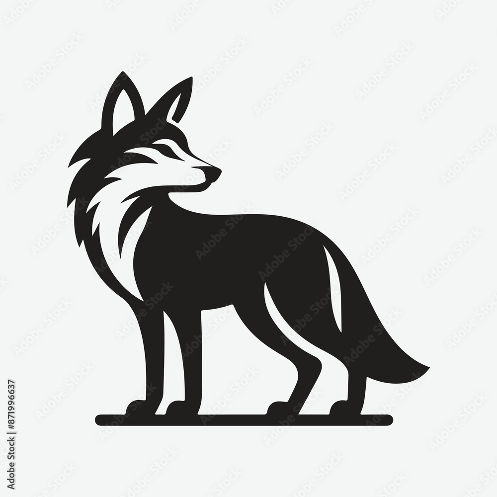 Fototapeta premium Majestic Jackal Silhouette Logo: Emblem of Elegance and Wilderness