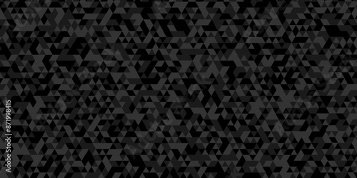 Abstract geometric vector seamless technology gray and black backdrop background. geometric mosaic wall pattern gray Polygon triangle Background, business and corporate background.