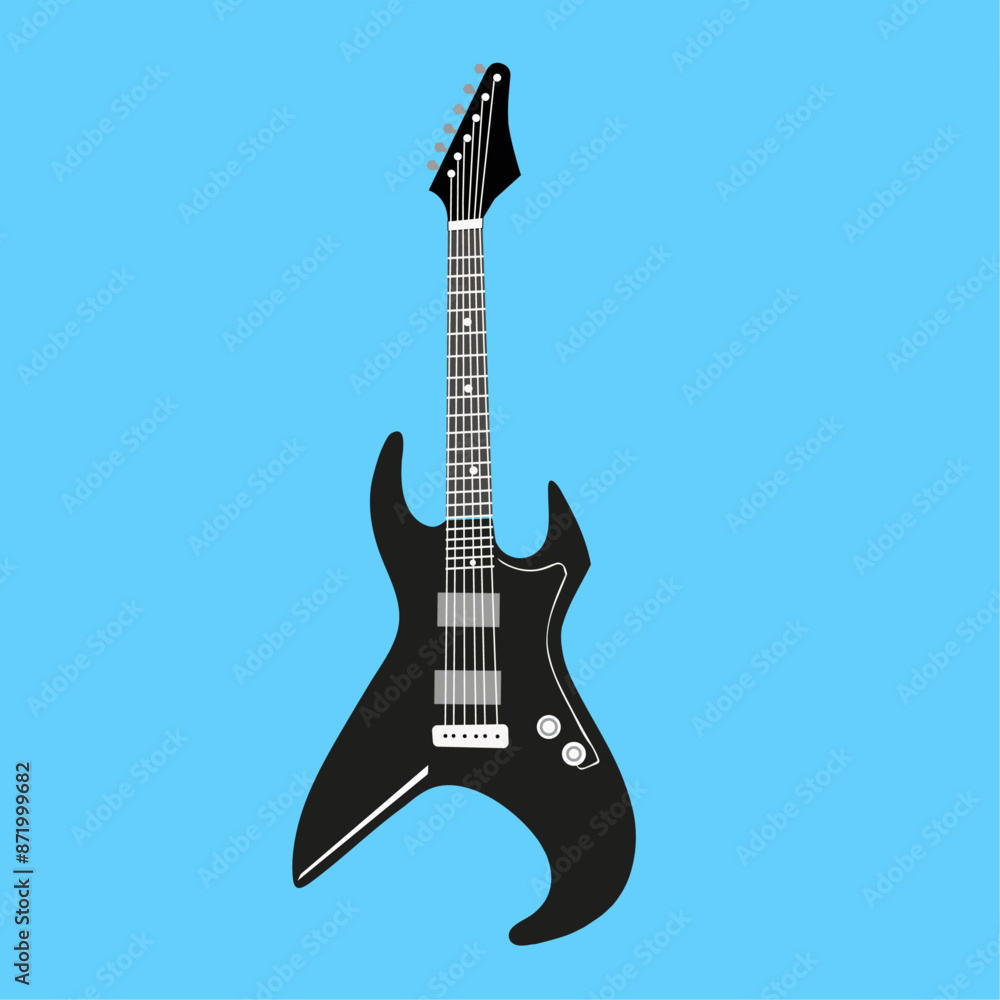 Obraz premium Versatile Vector Illustration of an Electric Guitar Silhouette for Web, Mobile, and Infographics