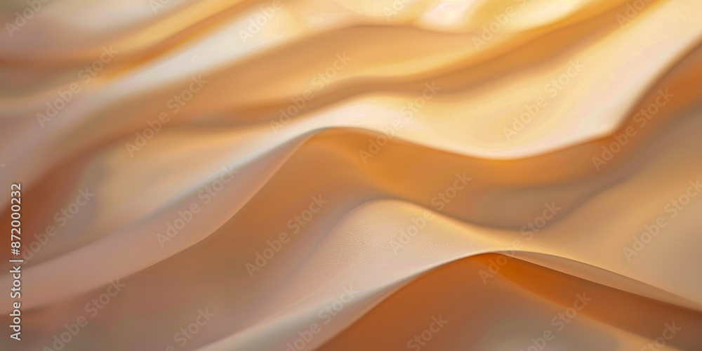 Abstract Close Up of Smooth Satin Fabric with Gentle Waves in Soft Warm Light Abstract Close Up of Smooth Satin Fabric with Gentle Waves in Soft Warm Light