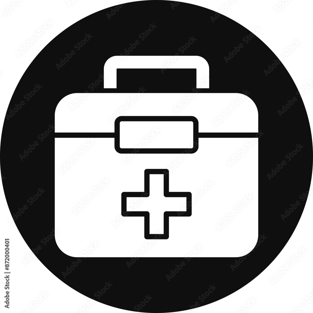 Fototapeta premium First Aid Kit Glyph Black Circle Icon