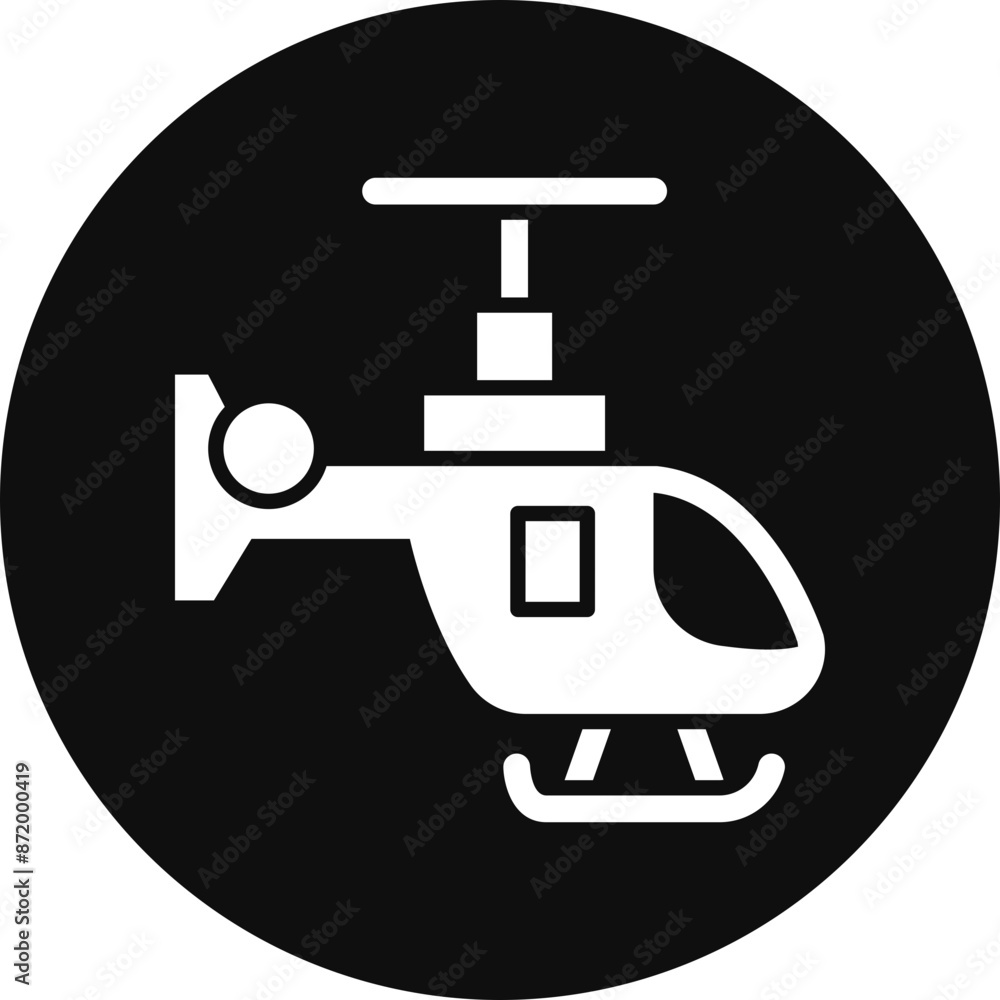 Helicopter Glyph Black Circle Icon Helicopter Glyph Black Circle Icon