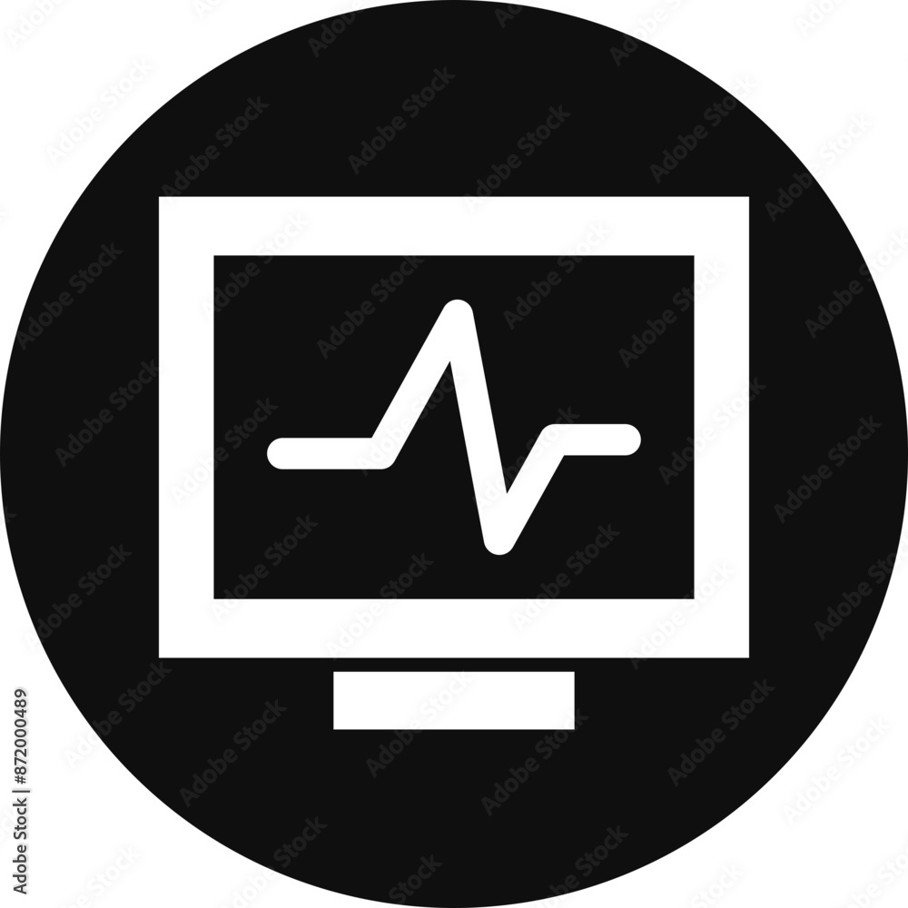 Heart Monitoring Glyph Black Circle Icon Heart Monitoring Glyph Black Circle Icon