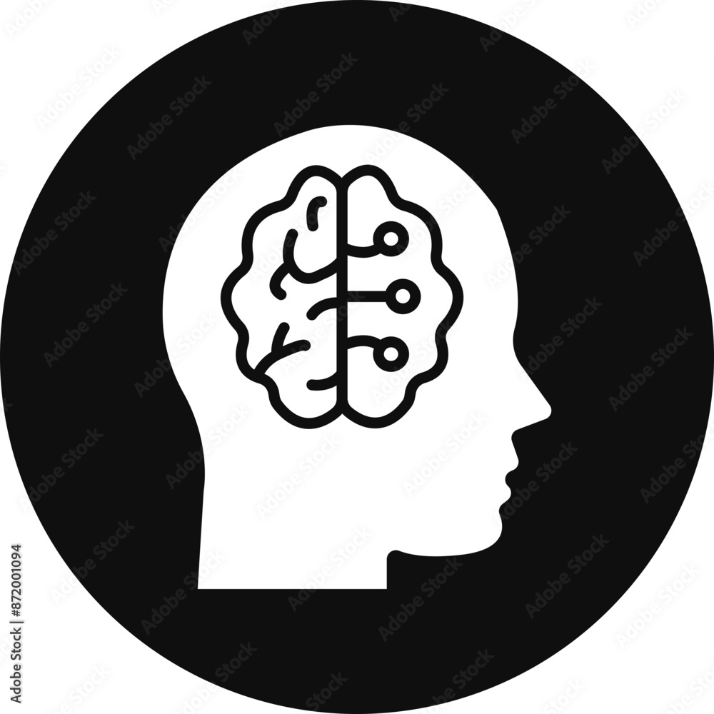 Artificial Consciousness Glyph Black Circle Icon Artificial Consciousness Glyph Black Circle Icon