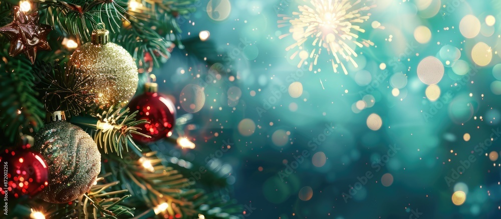 New Year fireworks with room for text - abstract holiday backdrop with a copy space image. New Year fireworks with room for text - abstract holiday backdrop with a copy space image.
