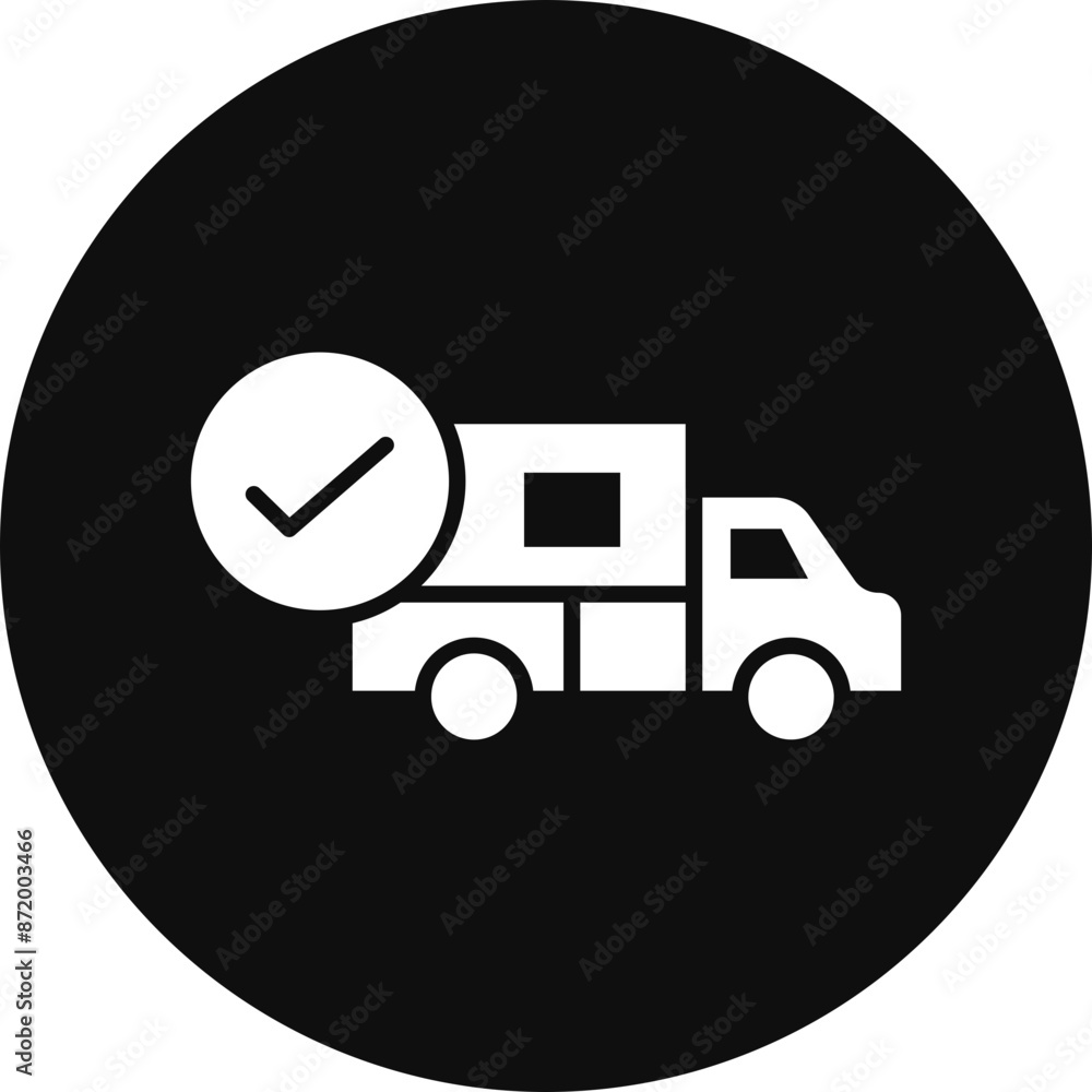 Approved Delivey Glyph Black Circle Icon Approved Delivey Glyph Black Circle Icon