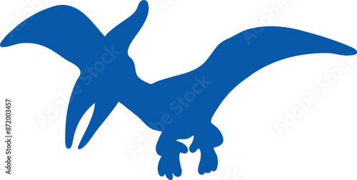 Pterodactyl silhouette. Dinosaur vector illustration