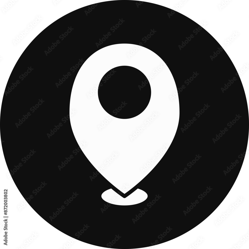 Location Mark Glyph Black Circle Icon Location Mark Glyph Black Circle Icon