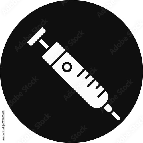 Injection Glyph Black Circle Icon