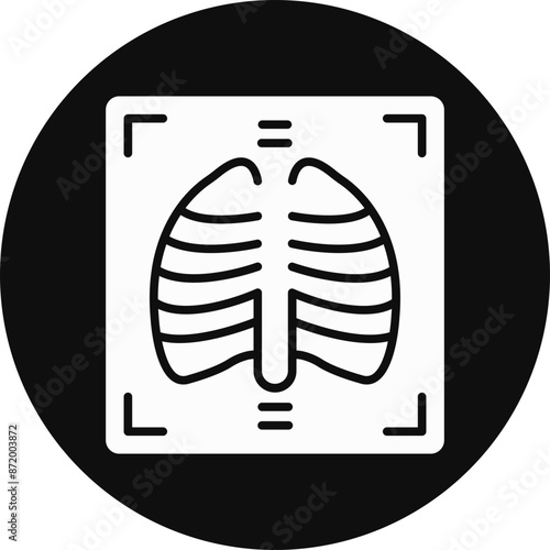 X Ray Glyph Black Circle Icon