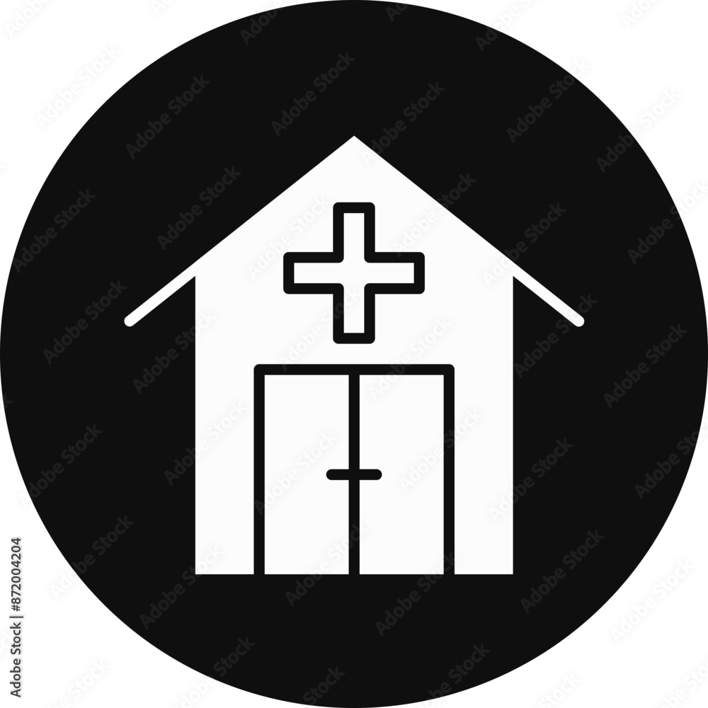 Emergency Room Glyph Black Circle Icon Emergency Room Glyph Black Circle Icon