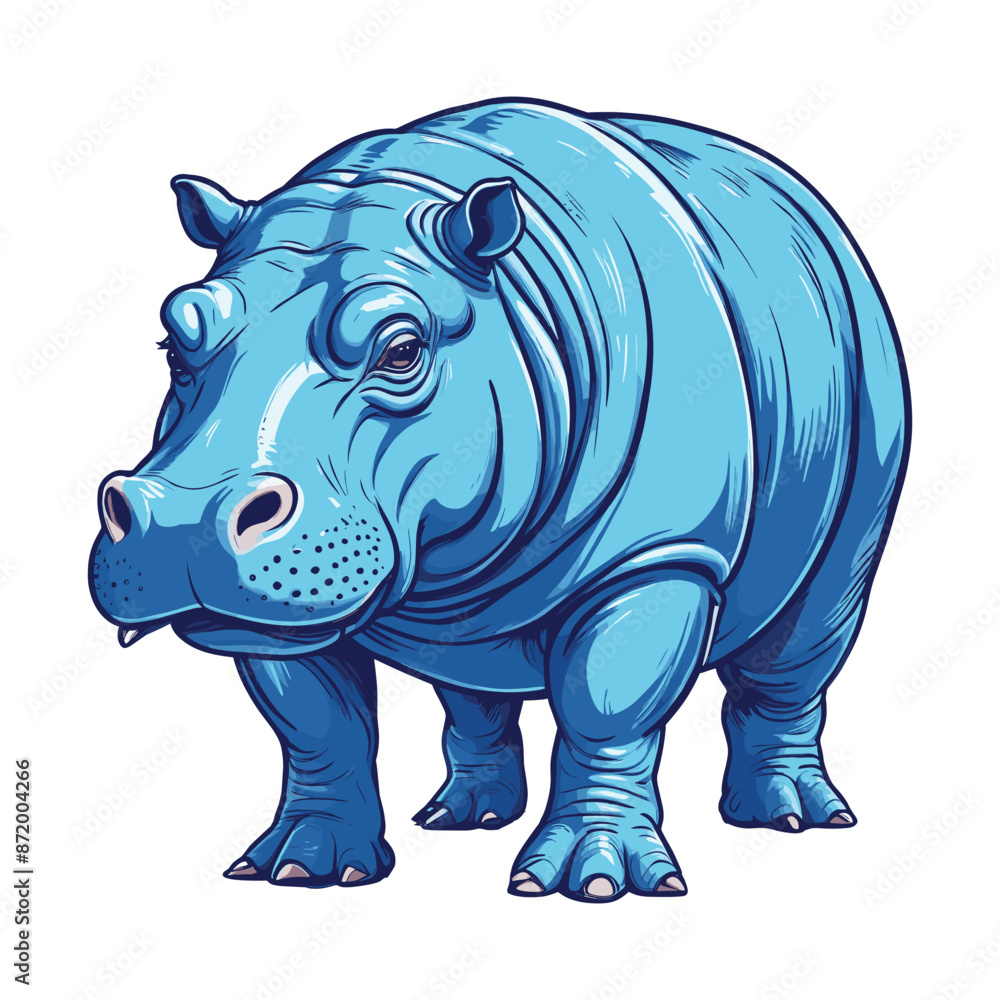 Hand Drawn Hippopotamus Illustration Hand Drawn Hippopotamus Illustration