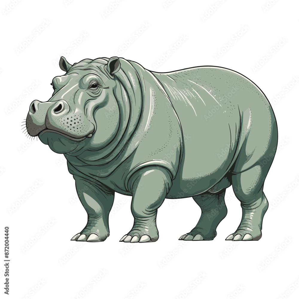 Hand Drawn Hippopotamus Vector Illustration Hand Drawn Hippopotamus Vector Illustration