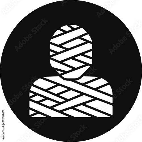 Mummy Glyph Black Circle Icon
