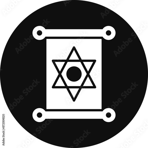 Jewish Glyph Black Circle Icon