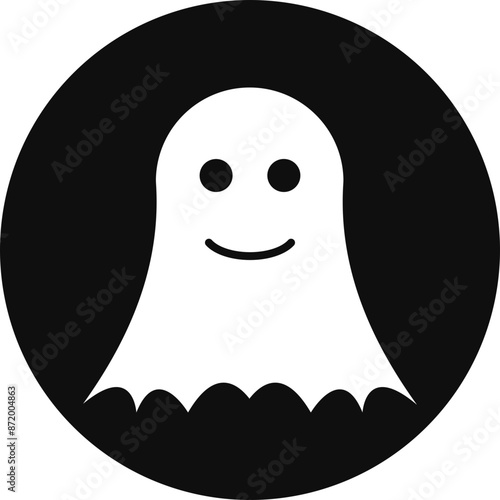 Ghost Glyph Black Circle Icon