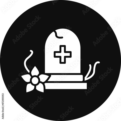 Grave Glyph Black Circle Icon