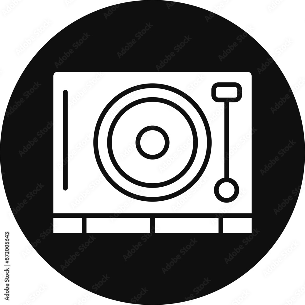 Vinyl Player Glyph Black Circle Icon Vinyl Player Glyph Black Circle Icon