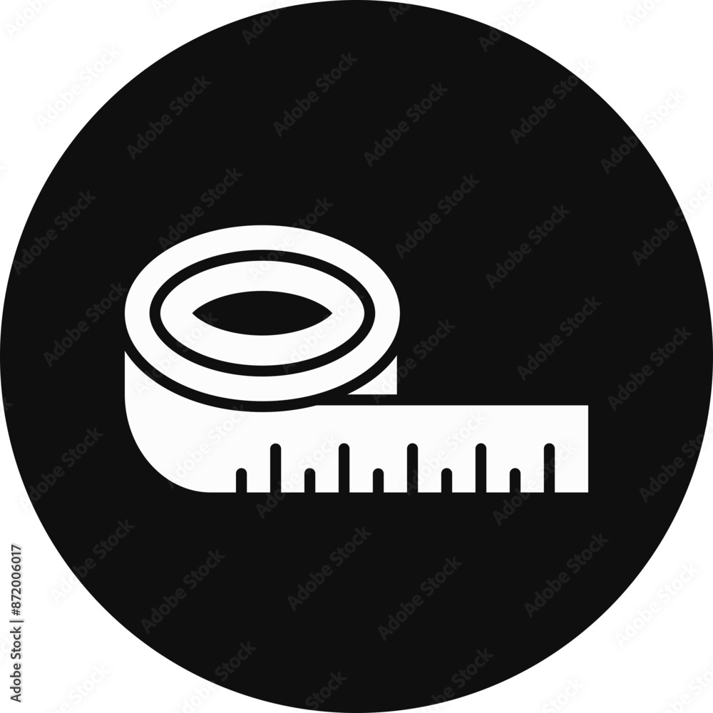 Measuring Tape Glyph Black Circle Icon Measuring Tape Glyph Black Circle Icon