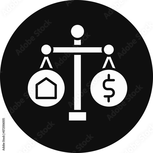 Scale Glyph Black Circle Icon
