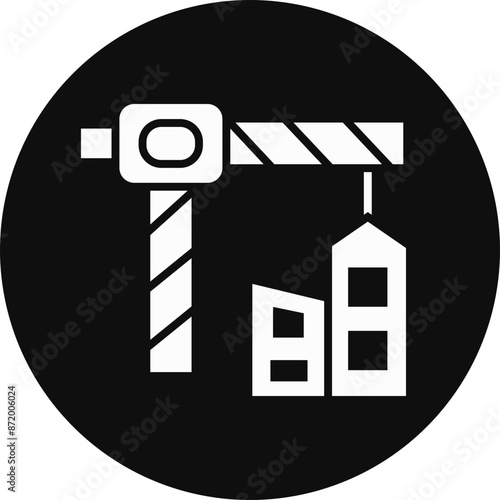 Construction Glyph Black Circle Icon