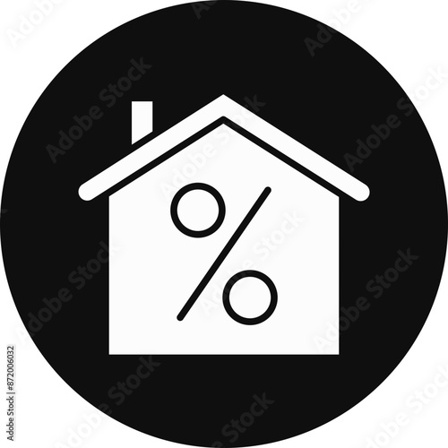 Discount Glyph Black Circle Icon