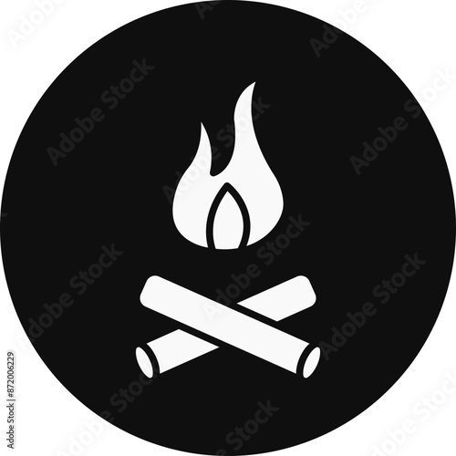 Bonefire Glyph Black Circle Icon