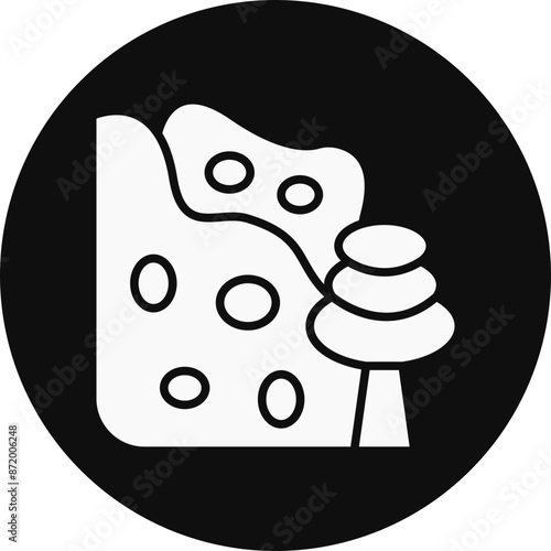 Avalanche Glyph Black Circle Icon