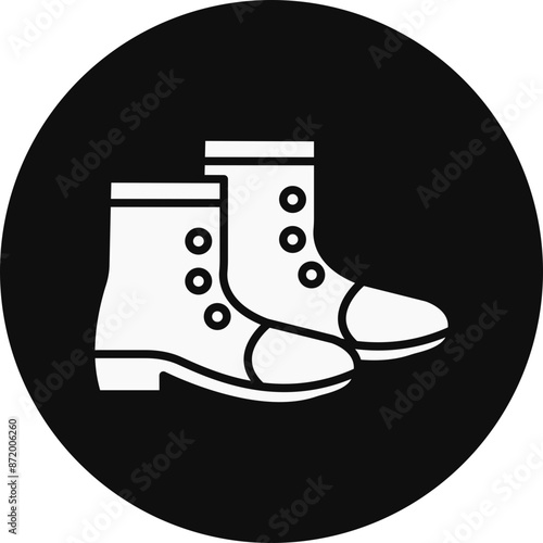 Boot Glyph Black Circle Icon