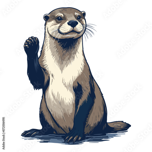 Upright Otter Cartoon Illustration