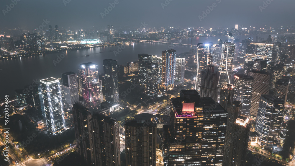 Night Cityscape of Illuminated Urban Skyline Night Cityscape of Illuminated Urban Skyline