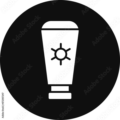 Sunscreen Glyph Black Circle Icon