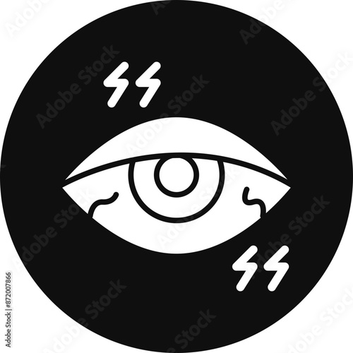 Painful Eye Glyph Black Circle Icon