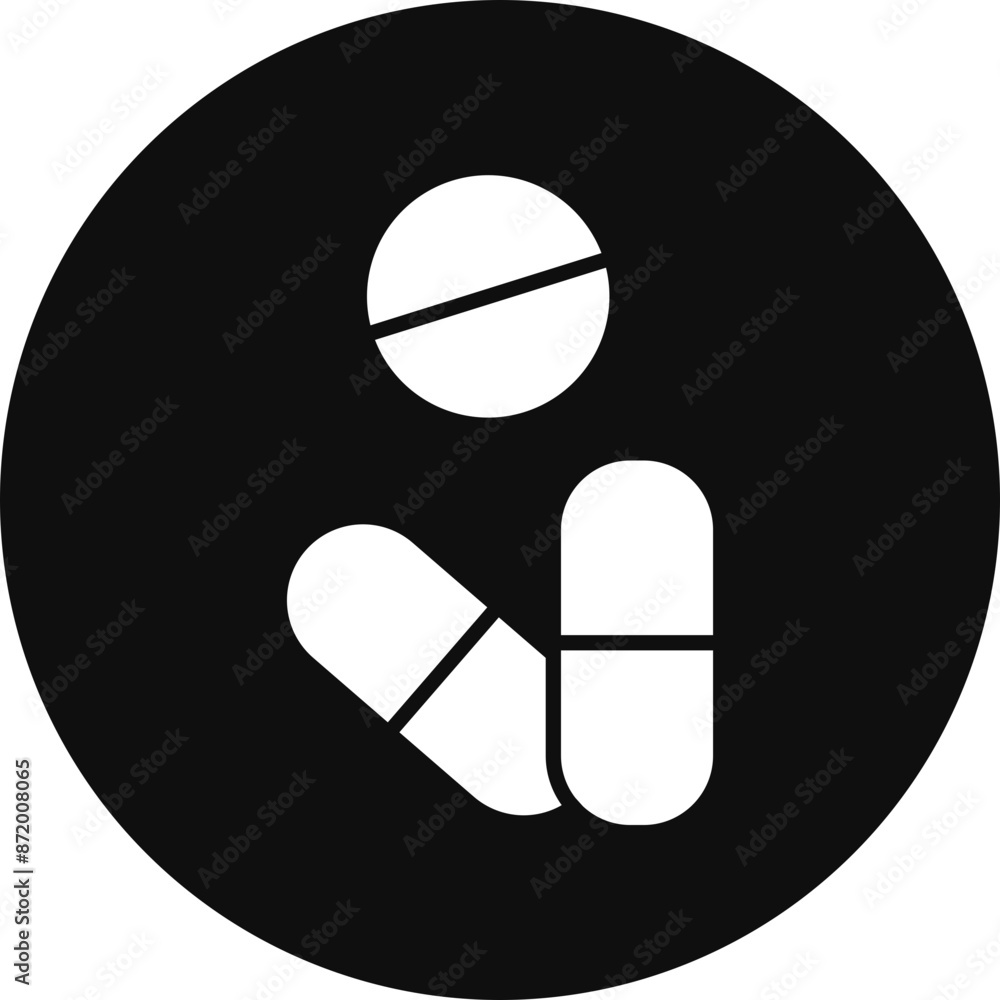 Pills Glyph Black Circle Icon Pills Glyph Black Circle Icon