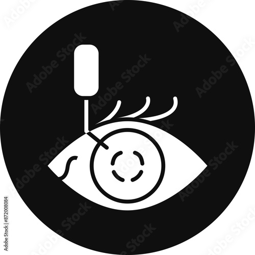 Cataract Glyph Black Circle Icon