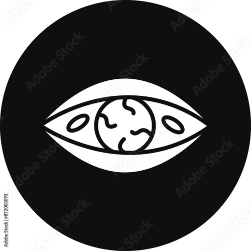 Eye Infection Glyph Black Circle Icon